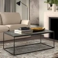 Homemania Sully metallic/melamine coffe table in marble decor color 100x60x42cm.