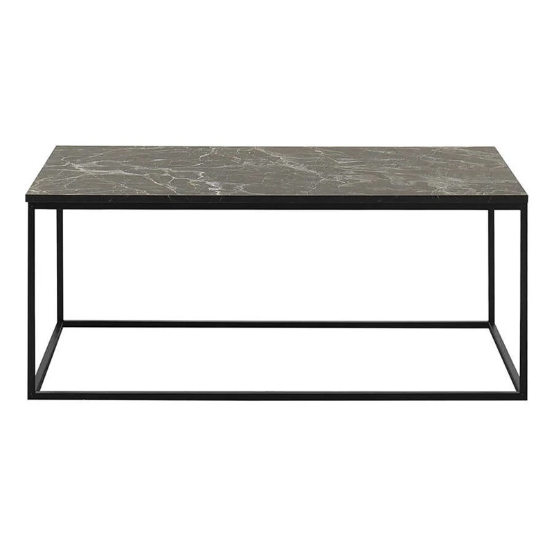 Homemania Sully metallic/melamine coffe table in marble decor color 100x60x42cm.