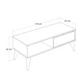Slide Megapap melamine coffee table in white color 110x65x42cm.