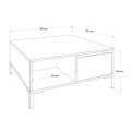 Slide Megapap melamine coffee table in white color 90x90x42cm.