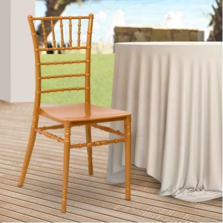 Καρέκλα catering Tiffany Megapap πολυπροπυλενίου χρώμα χρυσό 40x40,5x91εκ.