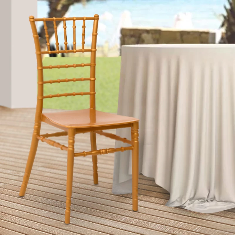 Tiffany Megapap PP catering chair in golden color 40x40,5x91cm.