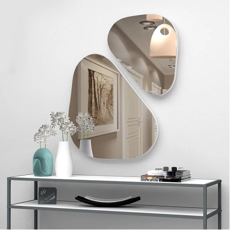 Leista Megapap two pieces wall mirrors set in white color 65x58x2,2cm.