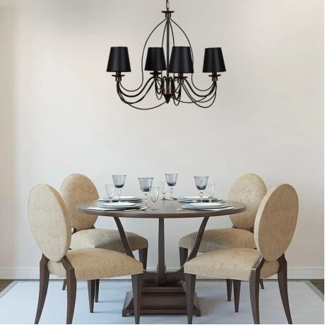 Confessor Megapap metallic four-light ceiling light in black color 55x55x90cm.