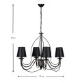 Confessor Megapap metallic four-light ceiling light in black color 55x55x90cm.