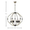 Flawless Megapap metallic six-light ceiling light in golden color 55x55x75cm.