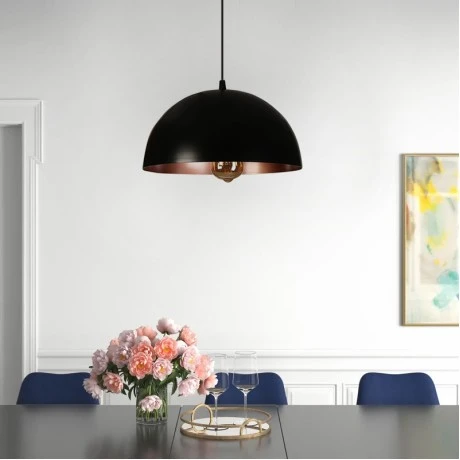 Zalika Megapap metallic single-light ceiling light in black color 30x15x80cm.