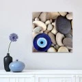 "Evil Eye Beads And Stones" Megapap painting on canvas digital printing 50x50x3cm.
