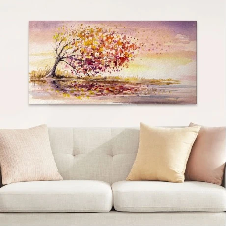 Πίνακας σε καμβά "Tree In The Wind" Megapap ψηφιακής εκτύπωσης 140x70x3εκ.