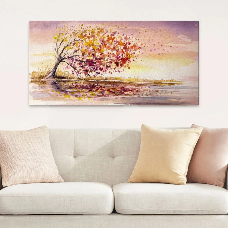 "Tree In The Wind" Megapap painting on canvas digital printing 140x70x3cm.