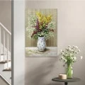 "Flowers in Vase" Megapap painting on canvas digital printing 60x90x3cm.