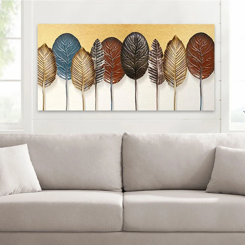 "Autumn Leaves" Megapap canvas painting digital printing 140x70x3cm.