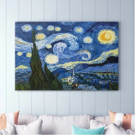 "Starry Night" Megapap painting on canvas digital printing 100x70x3cm.