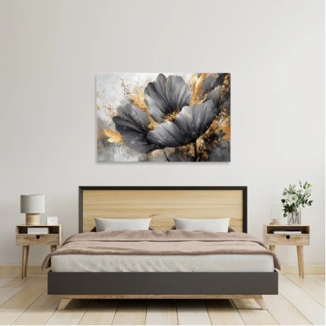 Πίνακας σε καμβά "Flowers Whispering in the Night" Megapap ψηφιακής εκτύπωσης 140x100x3εκ.