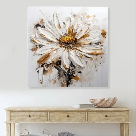 "Daisy" Megapap canvas painting digital printing 80x80x3cm.
