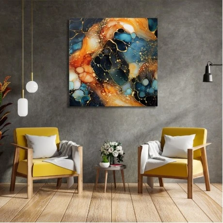 Πίνακας σε καμβά "Universal Texture Abstract" Megapap ψηφιακής εκτύπωσης 100x100x3εκ.