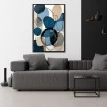 "Blue and Beige Abstract" Megapap painting on canvas digital printing with frame 70x100x3cm.