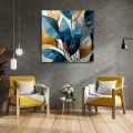 "Botanical Leaves" Megapap canvas painting digital printing 100x100x3cm.
