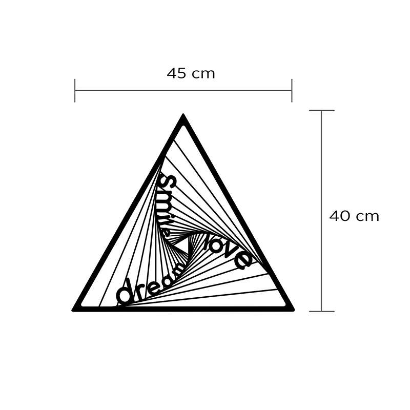 DSL Megapap metal wall art in black color 45x2x40cm.
