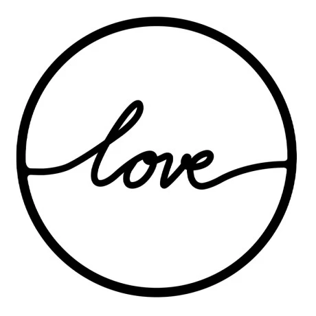 Love Megapap metal wall art in black color 45x2x45cm.