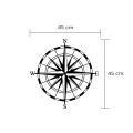 Compass Megapap metal wall art in black color 45x2x45cm.