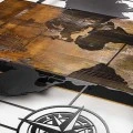 World Map Megapap wooden - metal wall art in walnut - black color 85x3x58cm.