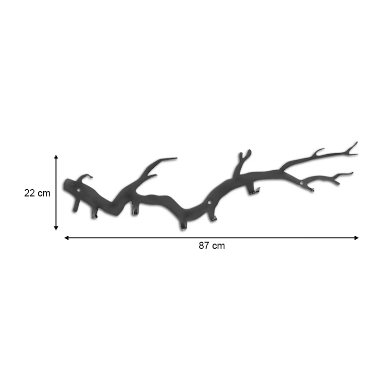 Bough Megapap metal hanger in black color 87x2x22cm.