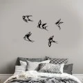 Swallows Megapap 5 metal art pieces in black color 19x19cm.