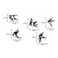 Swallows Megapap 5 metal art pieces in black color 19x19cm.