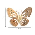 Butterfly Megapap metal wall art in gold color 29x32cm.