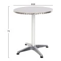 Aluminum garden table, silver color, Ø60x70cm.