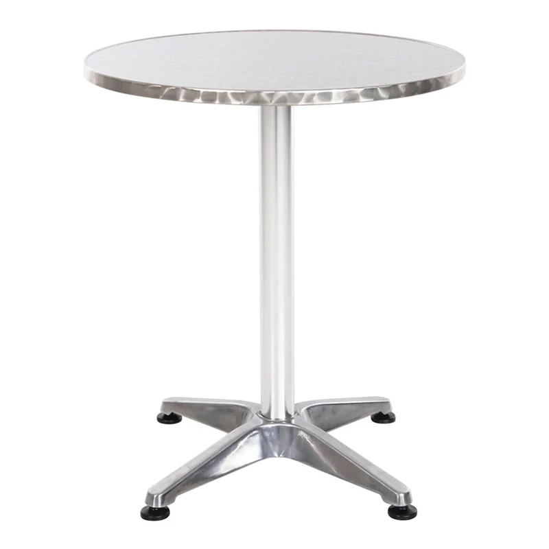 Aluminum garden table, silver color, Ø60x70cm.