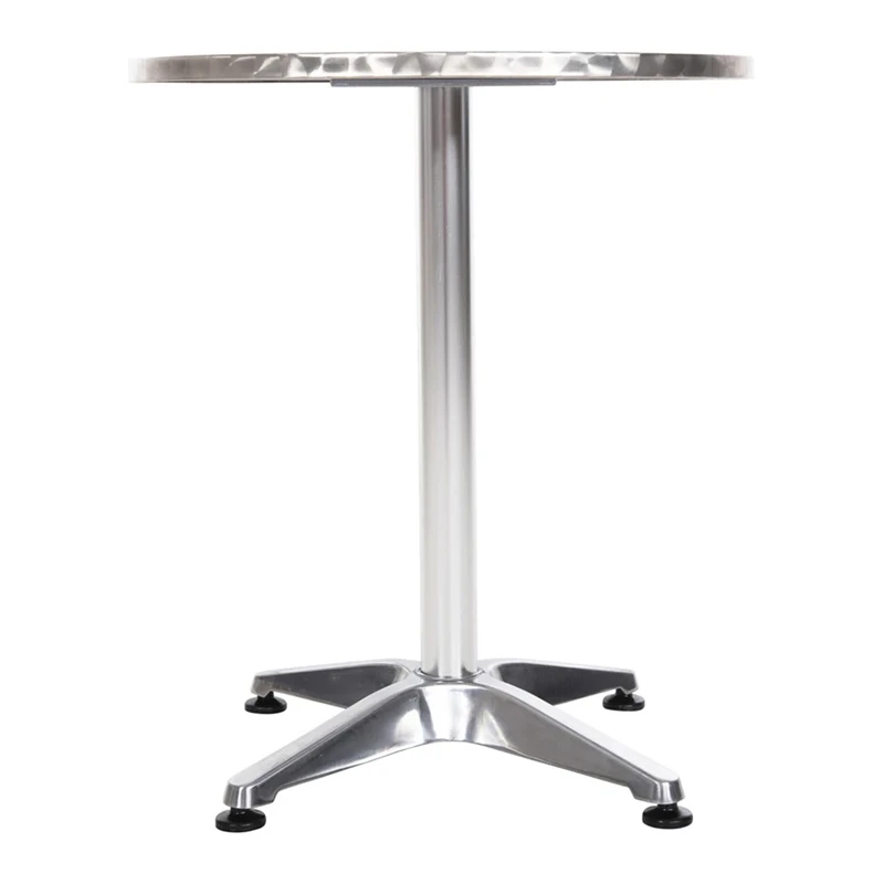 Aluminum garden table, silver color, Ø60x70cm.