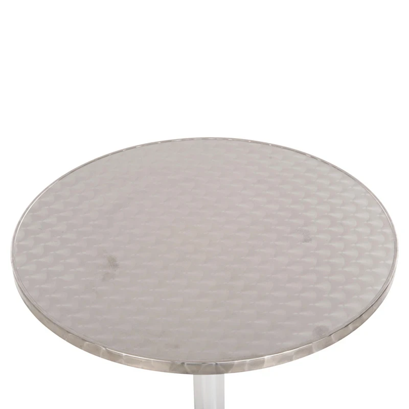 Aluminum garden table, silver color, Ø60x70cm.