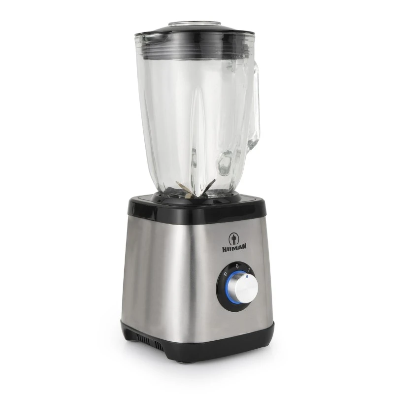 Μπλέντερ με Γυάλινη Κανάτα 1,5L 1500W Inox Human HU-3013