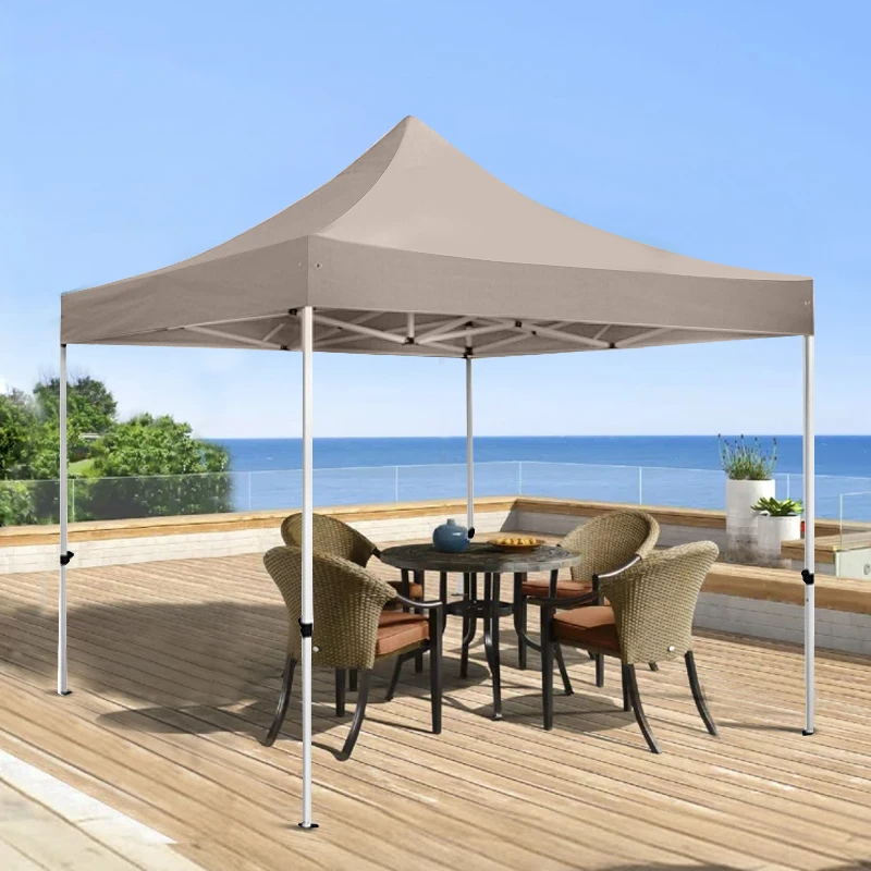 Kiosk with metal frame and waterproof fabric in cream color 3x3m