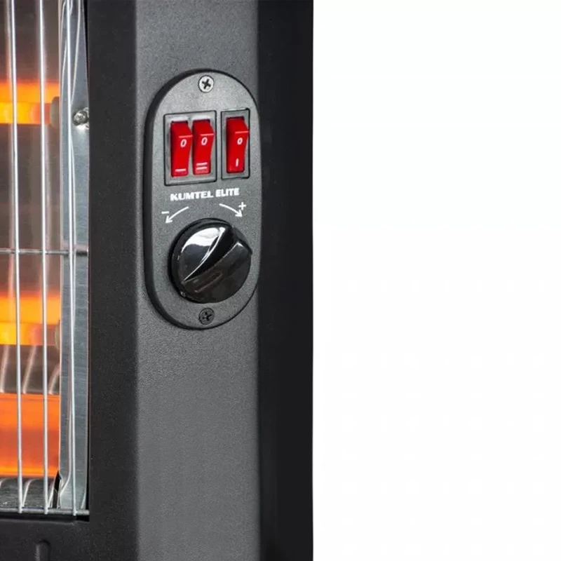 KUMTEL KS-2710 2800W electric quartz heater with five lamps in black color 78x23x60cm.