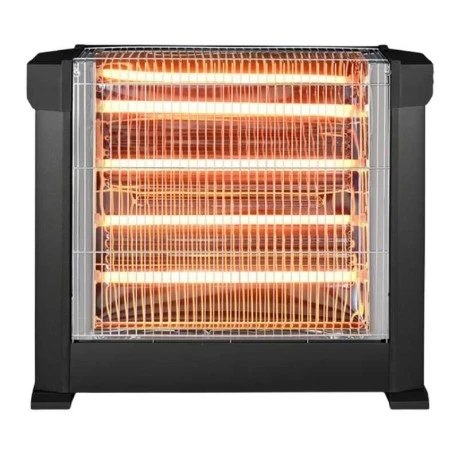 Ηλεκτρική θερμάστρα χαλαζία KUMTEL KS-2760 με 4 λάμπες 2200W χρώμα μαύρο 60x21x51εκ.