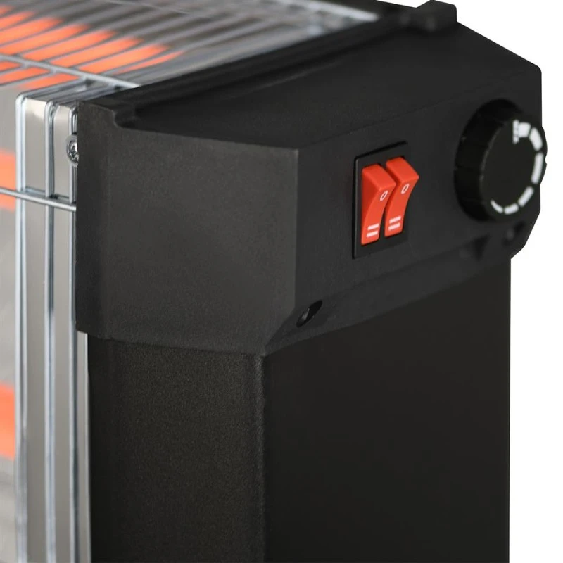 KUMTEL KS-2760 2200W electric quartz heater with 4 lamps in black color 77x26x58cm.