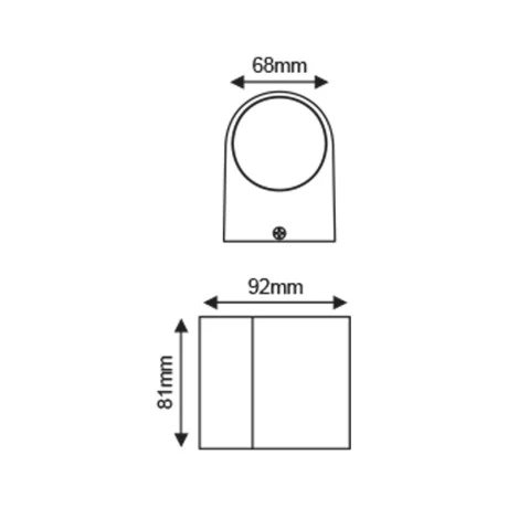 Wall light IP65 35W aluminum color black gold 6.8x9.2x8.1cm.