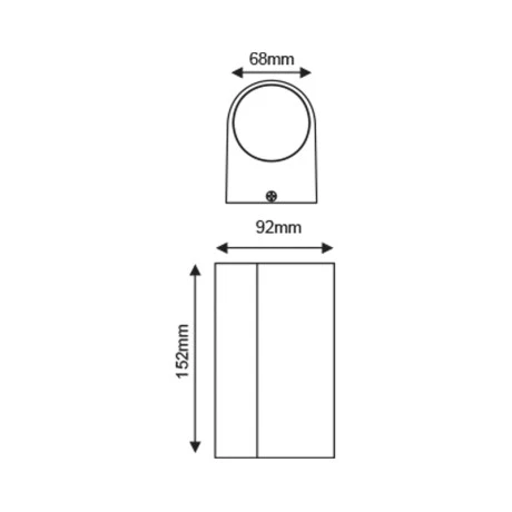 Wall sconce IP65 2x35W aluminum color gray 6.8x9.2x15.2cm.