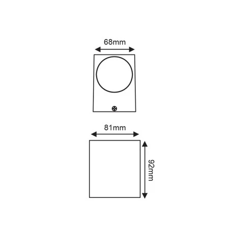 Wall light IP65 35W aluminum color gray 6.8x8.1x9.2cm.