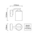 Wall lamp E27 IP54 60W aluminum color gray 21x21.2cm.