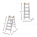 Double Step Perilla metal ladder 5+5 steps 117cm.