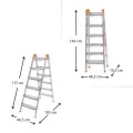 Double Step Perilla metal ladder 6+6 steps 137cm.