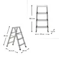 Double Step Perilla aluminium ladder 4+4 steps 82,5cm.