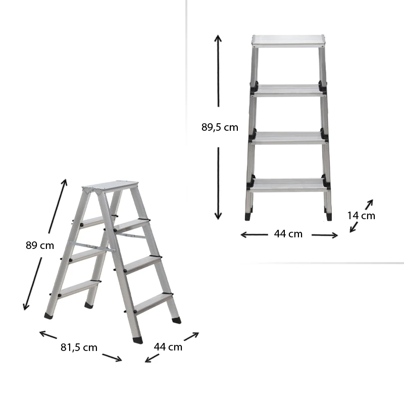Double Step Perilla aluminium ladder 4+4 steps 82,5cm.
