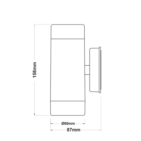 Wall sconce LED Up/Down IP65 2x3W color grey 6x8.7x15.8cm.