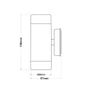 Wall sconce LED Up/Down IP65 2x3W color white 6x8.7x15.8cm.