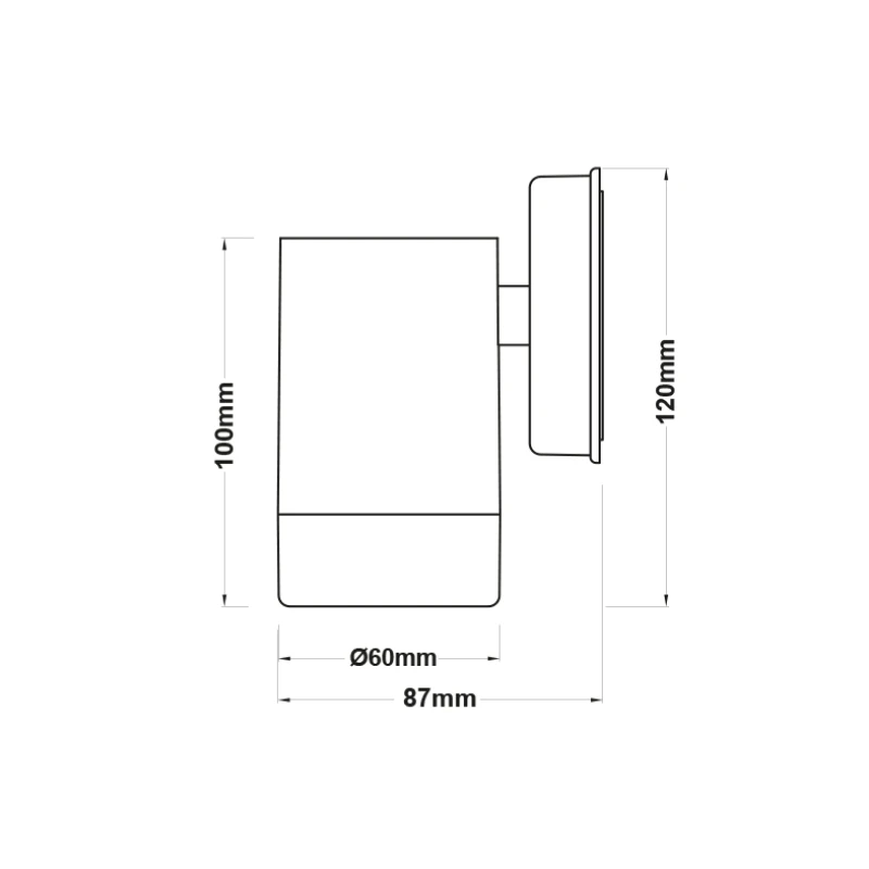 Wall sconce LED IP65 3W color grey 6x8.7x12cm.